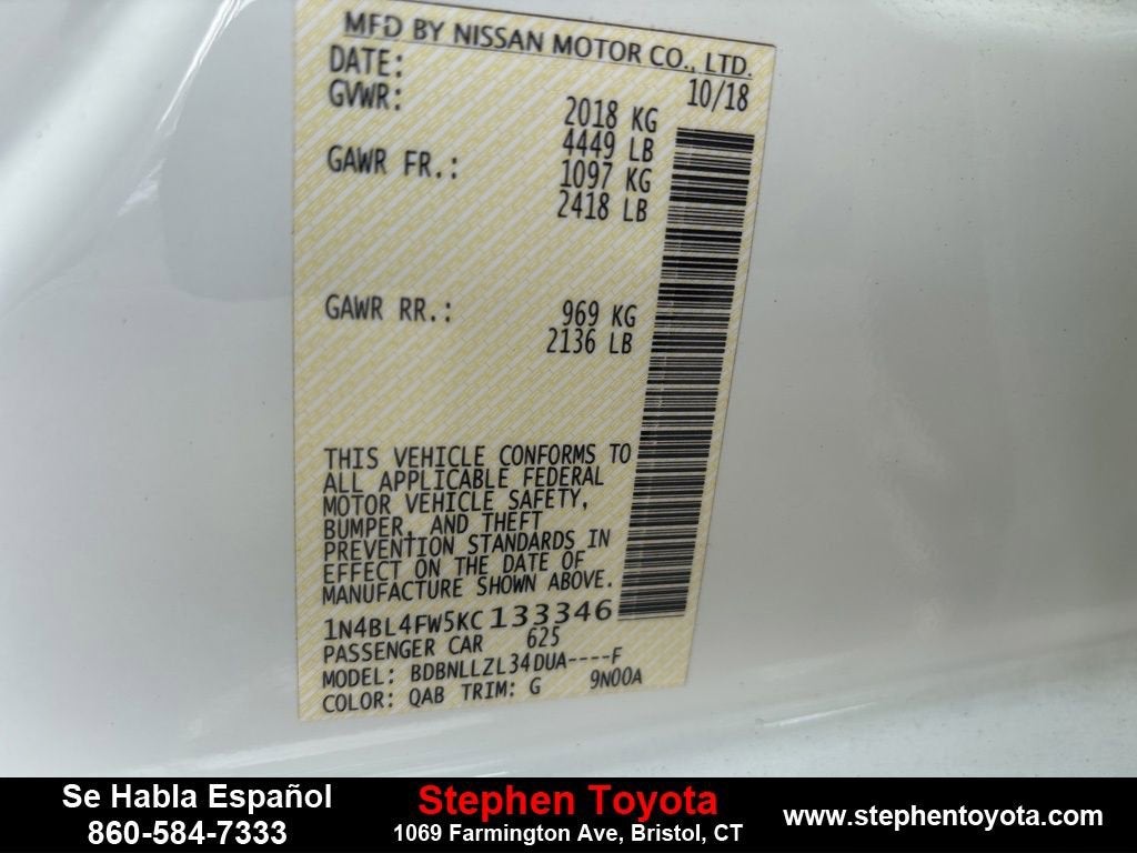 2019 Nissan Altima 2.5 Platinum